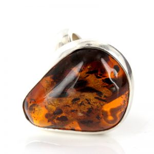 Handmade Antique German Baltic Amber Ring In 925 Sterling Silver WR165 RRP£130!!!