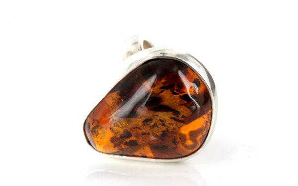 Handmade Antique German Baltic Amber Ring In 925 Sterling Silver WR165 RRP£130!!!