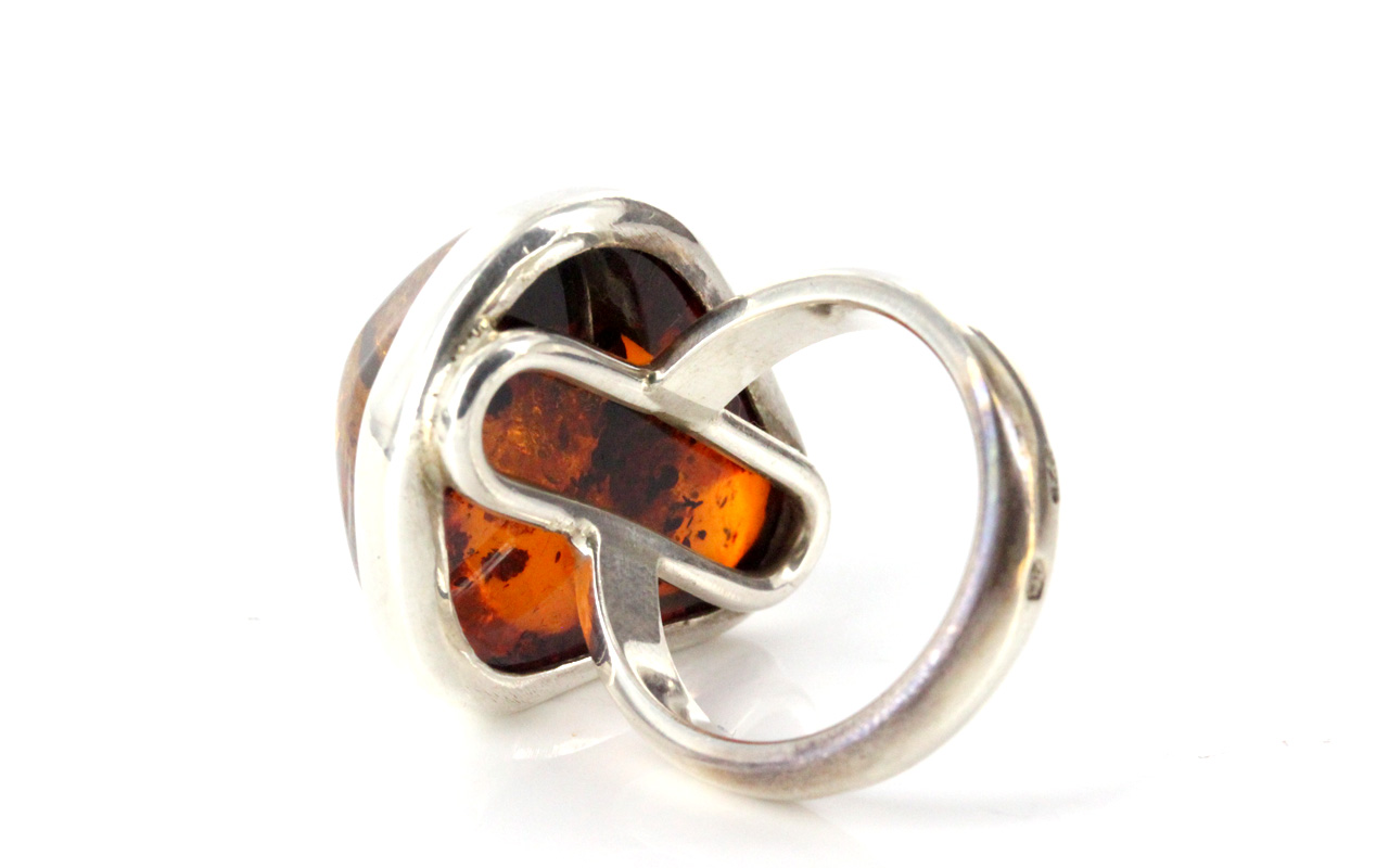 Natural Baltic Amber Ring – 925 Sterling Silver Handmade All Sizes