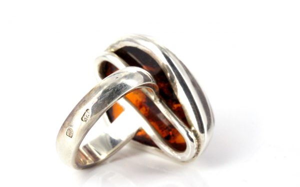 Handmade Antique German Baltic Amber Ring In 925 Sterling Silver WR165 RRP£130!!!