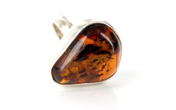 Handmade Antique German Baltic Amber Ring In 925 Sterling Silver WR165 RRP£130!!!