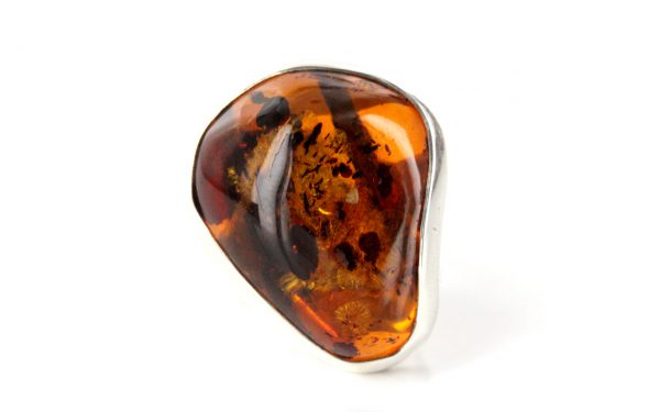 Handmade Antique German Baltic Amber Ring In 925 Sterling Silver WR165 RRP£130!!!