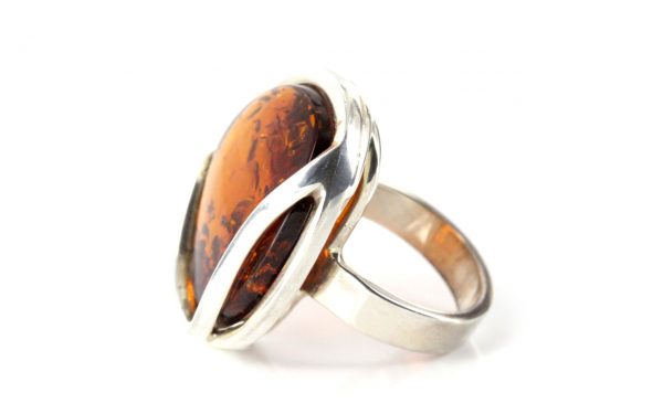 Handmade German Antique Baltic Amber Elegant Ring 925 Silver WR176 RRP£135!!!