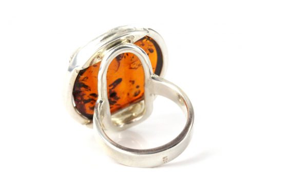 Handmade German Antique Baltic Amber Elegant Ring 925 Silver WR176 RRP£135!!!