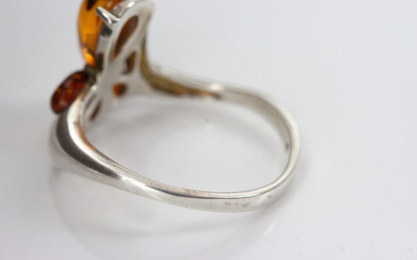 Handmade Petal Design German Baltic Amber Elegant 925 Silver Ring WR343 RRP£30!!