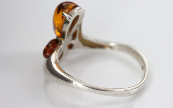 Handmade Petal Design German Baltic Amber Elegant 925 Silver Ring WR343 RRP£30!!