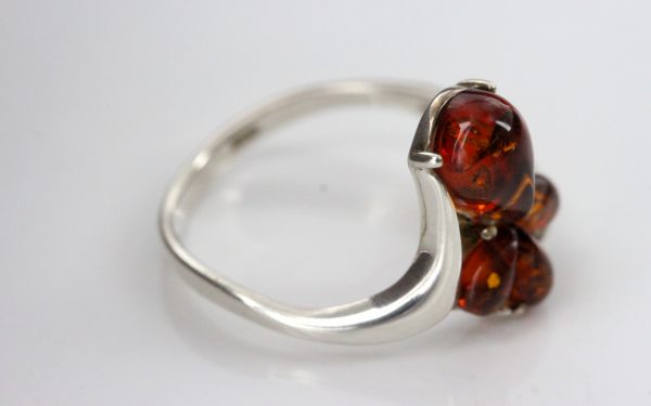 Handmade Petal Design German Baltic Amber Elegant 925 Silver Ring WR343 RRP£30!!