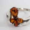 Handmade Petal Design German Baltic Amber Elegant 925 Silver Ring WR343 RRP£30!!
