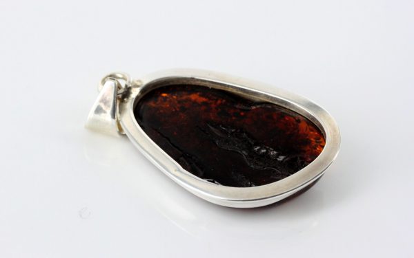 Green Baltic Amber Pendant Italian Style Handmade In 925 Silver PE0219 RRP£125!!