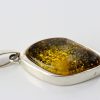 Green Baltic Amber Pendant Italian Style Unique In 925 Silver PE0213 RRP£120!!!