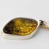 Green Baltic Amber Pendant Italian Style Unique In 925 Silver PE0213 RRP£120!!!