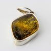 Green Baltic Amber Pendant Italian Style Unique In 925 Silver PE0213 RRP£120!!!