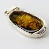 Green Baltic Amber Pendant Italian Style Unique In 925 Silver PE0212 RRP£120!!!