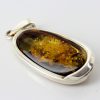 Green Baltic Amber Pendant Italian Style Unique In 925 Silver PE0212 RRP£120!!!