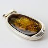 Green Baltic Amber Pendant Italian Style Unique In 925 Silver PE0212 RRP£120!!!