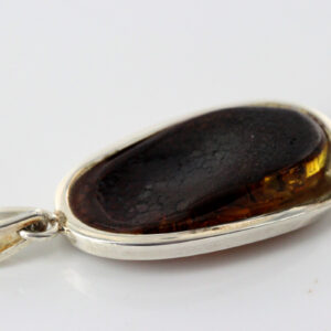 Green Baltic Amber Pendant Italian Style Unique In 925 Silver PE0212 RRP£120!!!