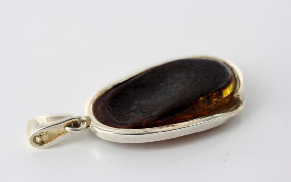 Green Baltic Amber Pendant Italian Style Unique In 925 Silver PE0212 RRP£120!!!