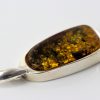 Green Baltic Amber Pendant Italian Style Unique in 925 Silver PE0208 RRP£120!!!
