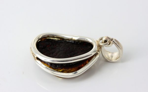 Green Baltic Amber Pendant 925 Silver Italian Design Handmade PE0207 RRP£125!!!