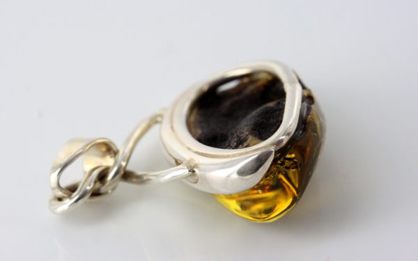 Amber Pendant German Green Baltic Handmade Unique 925 Silver PE0185 RRP£135!!!