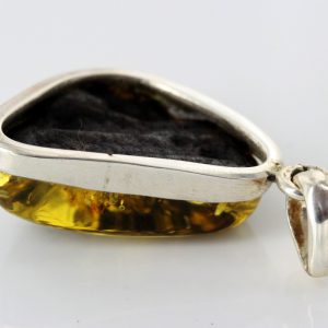 Green Baltic Amber Pendant German Handmade Unique 925 Silver PE0182 RRP£125!!!