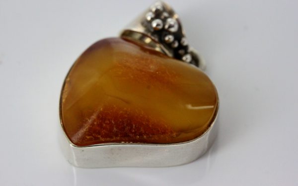 Baltic Amber Butterscotch Heart Pendant Handmade in 925 Silver PE0179 RRP£149!!!