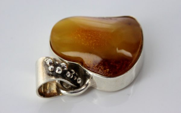 Baltic Amber Butterscotch Heart Pendant Handmade in 925 Silver PE0179 RRP£149!!!