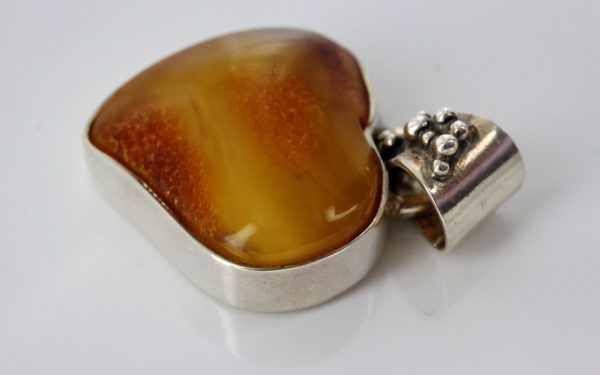 Baltic Amber Butterscotch Heart Pendant Handmade in 925 Silver PE0179 RRP£149!!!