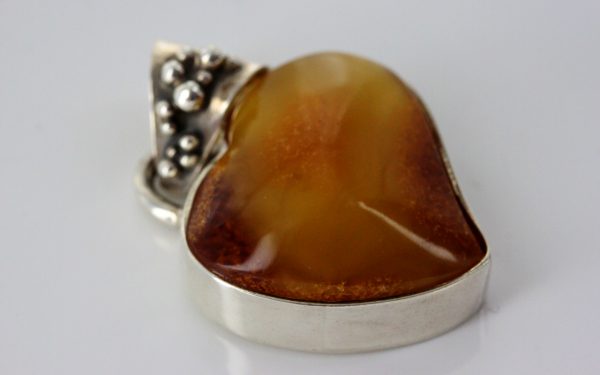 Baltic Amber Butterscotch Heart Pendant Handmade in 925 Silver PE0179 RRP£149!!!