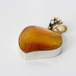 Baltic Amber Butterscotch Heart Pendant Handmade in 925 Silver PE0179 RRP£149!!!