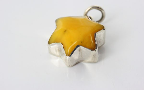 Butterscotch Baltic Amber Handmade Star Shaped in 925 Silver PE0145 RRP£155!!!