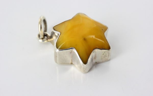 Butterscotch Baltic Amber Handmade Star Shaped in 925 Silver PE0145 RRP£155!!!