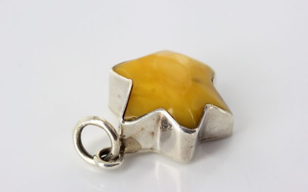 Butterscotch Baltic Amber Handmade Star Shaped in 925 Silver PE0145 RRP£155!!!