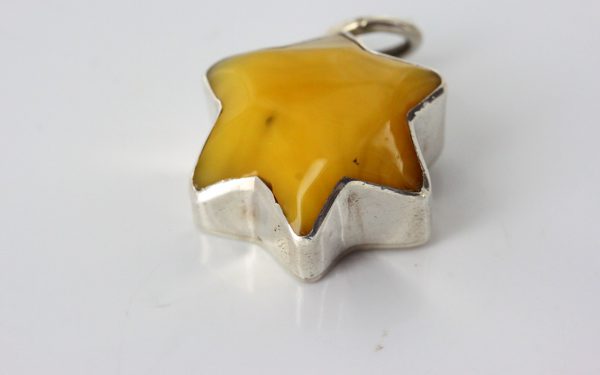 Butterscotch Baltic Amber Handmade Star Shaped in 925 Silver PE0145 RRP£155!!!