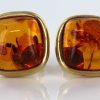 Italian Handmade Unique German Baltic Amber Stud Earrings In 9ct Solid Gold GS0016 RRP£325!!!
