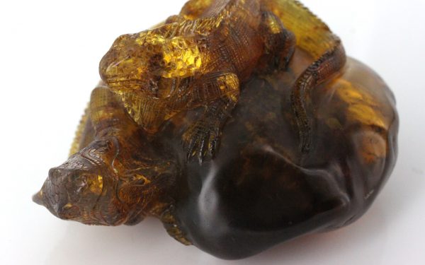 Lizards Mexican Amber Carving Super Quality Collectible Item - OT5228 RRP£9000!!