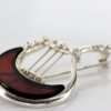 Italian Handmade German Baltic Amber Unique Brooch 925 Silver BD010 RRP£100!!!