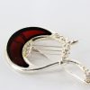 Italian Handmade German Baltic Amber Unique Brooch 925 Silver BD010 RRP£100!!!
