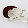 Italian Handmade German Baltic Amber Unique Brooch 925 Silver BD010 RRP£100!!!