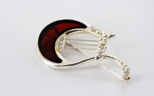 Italian Handmade German Baltic Amber Unique Brooch 925 Silver BD010 RRP£100!!!