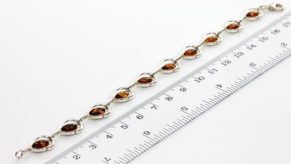 Italian Style German Baltic Amber Elegant Bracelet 925 Sterling Silver BR046 RRP£120!!!