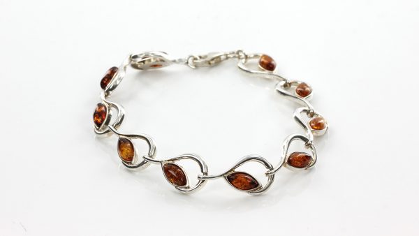 Italian Style German Baltic Amber Elegant Bracelet 925 Sterling Silver BR046 RRP£120!!!