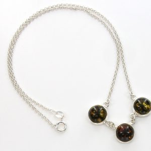 AMBER NECKLACE GREEN BALTIC Amber IN 925 STERLING SILVER N071 RRP£55!!!