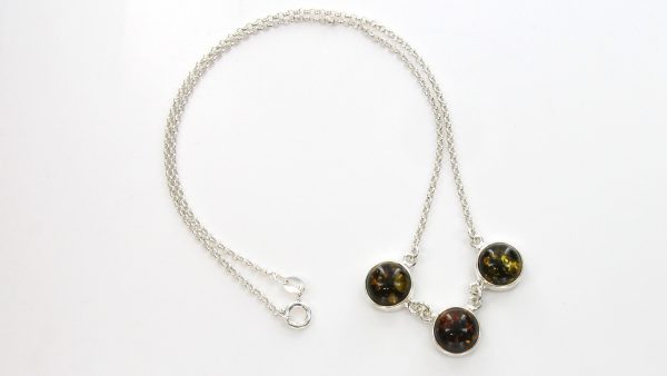 AMBER NECKLACE GREEN BALTIC Amber IN 925 STERLING SILVER N071 RRP£55!!!