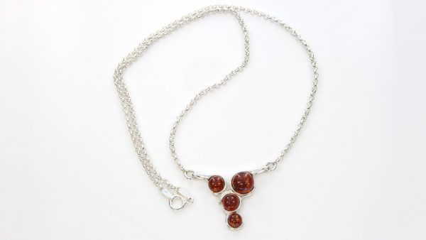 AMBER NECKLACE CONTEMPORARY DESIGN BALTIC Amber 925 SILVER -N066 RRP£75!!!