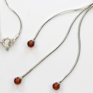 AMBER NECKLACE CONTEMPORARY DESIGN BALTIC Amber 925 SILVER -N064 RRP£45!!!