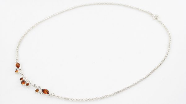 AMBER NECKLACE DELICATE GERMAN BALTIC Amber & 925 STERLING SILVER N031RRP£80!!!