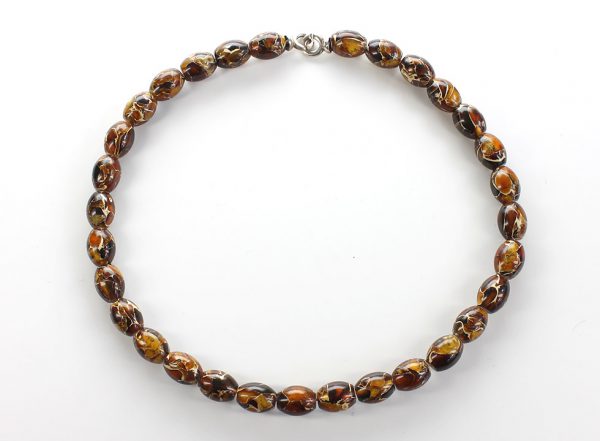 German Baltic Amber Handmade Beads Mosaic Unique Design – A0038 RRP£175!!!