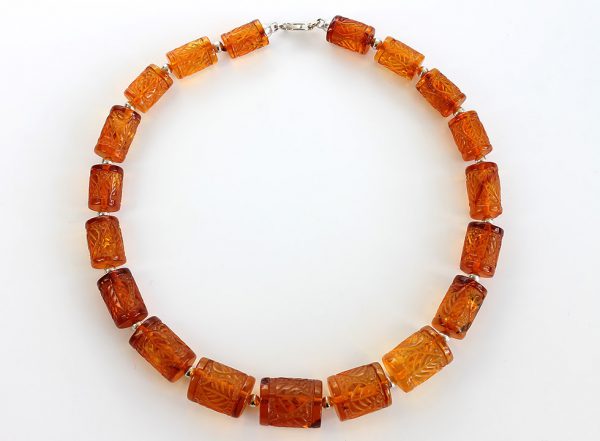 German Baltic Amber Unique Elegant Handmade Hand Carved Beads - A0035 RRP£995!!!