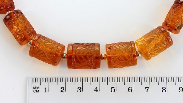 German Baltic Amber Unique Elegant Handmade Hand Carved Beads - A0035 RRP£995!!!